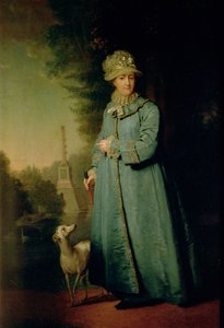 Walking in the Park at Tsarskoye Selo (with the Chessmen Column in the Background) 1794